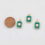 18K Gold PVD Clover Charm 10x14mm s Gold Charms - Tarnish Resistant