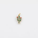 18K Gold pvd Cactus Charm 8x16mm Charm s White Gold Charms - Tarnish Resistant