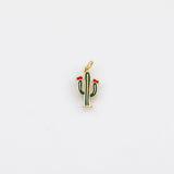 18K Gold PVD Cactus Charm 8x16mm Charm s White Gold Charms - Tarnish Resistant