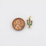 18K Gold PVD Cactus Charm 8x16mm Charm s White Gold Charms - Tarnish Resistant