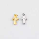 18K Gold PVD Cross Charm 10x17mm Charm s White Gold Charms - Tarnish Resistant