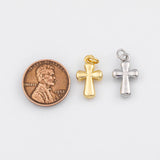 18K Gold PVD Cross Charm 10x17mm Charm s White Gold Charms - Tarnish Resistant