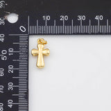 18K Gold PVD Cross Charm 10x17mm Charm s White Gold Charms - Tarnish Resistant