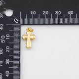 18K Gold PVD Cross Charm 10x17mm Charm s White Gold Charms - Tarnish Resistant