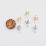 18K Gold PVD Bow Ribbon Charm 7x12mm Charm s White Gold Charms - Tarnish Resistant