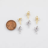 18K Gold PVD Bow Ribbon Charm 7x12mm Charm s White Gold Charms - Tarnish Resistant