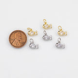 18K Gold PVD Fish Charm 7x9mm Charm s White Gold Charms - Tarnish Resistant