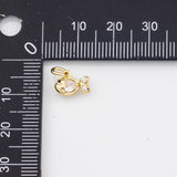18K Gold PVD Fish Charm 7x9mm Charm s White Gold Charms - Tarnish Resistant
