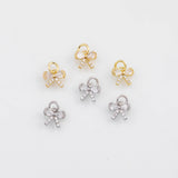 18K Gold PVD Bow Ribbon Charm 8x9mm Charm s White Gold Charms - Tarnish Resistant
