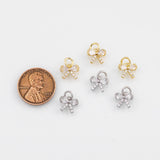 18K Gold PVD Bow Ribbon Charm 8x9mm Charm s White Gold Charms - Tarnish Resistant