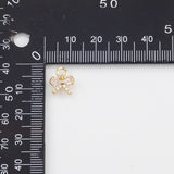 18K Gold PVD Bow Ribbon Charm 8x9mm Charm s White Gold Charms - Tarnish Resistant