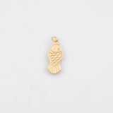 18K Gold PVD Fish Charm 9x21mm Charm 22k s White Gold Charms - Tarnish Resistant