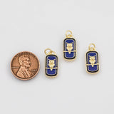 18K Gold PVD Owl Charm 8x17mm s Gold Charms - Tarnish Resistant