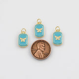18K Gold PVD Butterfly Plate Charm 9x15mm s Gold Charms - Tarnish Resistant