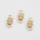 18K Gold PVD Double sided Cross carabiner clasp s s Gold Charms - Tarnish Resistant