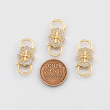 18K Gold PVD Double sided Cross carabiner clasp s s Gold Charms - Tarnish Resistant