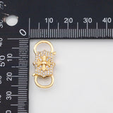 18K Gold PVD Double sided Cross carabiner clasp s s Gold Charms - Tarnish Resistant