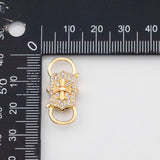 18K Gold PVD Double sided Cross carabiner clasp s s Gold Charms - Tarnish Resistant
