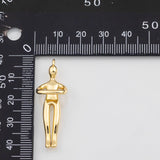 18K Gold PVD Hugging Couple Man Woman Charm 13x34mm Charm s White Gold Charms - Tarnish Resistant