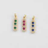 18K Gold PVD Triple Tag Charm 6x22mm s Gold Charms - Tarnish Resistant