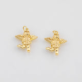 18K Gold PVD Japanese Cupid Valentine's Day 21x20mm s Gold Charms - Tarnish Resistant