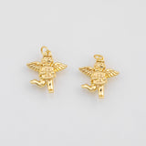 18K Gold PVD Japanese Cupid Valentine's Day 21x20mm s Gold Charms - Tarnish Resistant