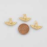 18K Gold PVD Baby Winged Cupid with Glasses 12x22mm Valentine's Day s Gold Charms - Tarnish Resistant