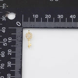 18K Gold PVD Key Charm 5x14mm Charm s White Gold Charms - Tarnish Resistant