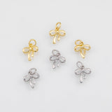 18K Gold PVD Bow Ribbon Charm 12x10mm Bar s Gold Charms - Tarnish Resistant