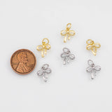 18K Gold PVD Bow Ribbon Charm 12x10mm Bar s Gold Charms - Tarnish Resistant