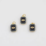 18K Gold PVD Eye Charm 9x14mm Bar s Gold Charms - Tarnish Resistant