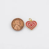 18K Gold PVD Heart Charm 16mm Bar s Gold Charms - Tarnish Resistant