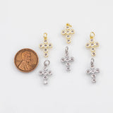 18K Gold PVD Cross Charm10x16mm Bar s Gold Charms - Tarnish Resistant