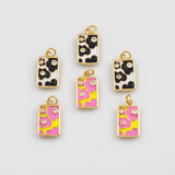 18K Gold PVD Cow Rectangle Charm 10x18mm Bar s Gold Charms - Tarnish Resistant