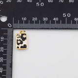 18K Gold PVD Cow Rectangle Charm 10x18mm Bar s Gold Charms - Tarnish Resistant