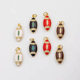 18K Gold PVD Football Charm 8x20mm Bar s Gold Charms - Tarnish Resistant