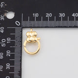 18K Gold PVD 14K Clover Carabiner Clasp , Carabiner Lock Connector, Spring Push Gate Finding Bracelet - Tarnish Resistant