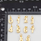 18K Gold PVD Numbers Charm GS charm - Tarnish Resistant