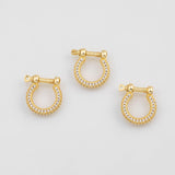 18K Gold PVD U Lock Horseshoe Screw clasp carabiner s 17x19mm Charms - Tarnish Resistant