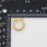 18K Gold PVD U Lock Horseshoe Screw clasp carabiner s 17x19mm Charms - Tarnish Resistant