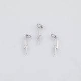 18K Gold PVD Lightning Bolt Charm 4x18mm s White Gold Charms - Tarnish Resistant