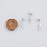18K Gold PVD Lightning Bolt Charm 4x18mm s White Gold Charms - Tarnish Resistant