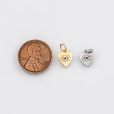 18K Gold PVD Heart Charm 9x8mm Charm s White Gold Charms - Tarnish Resistant