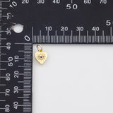 18K Gold pvd Heart Charm 9x8mm Charm s White Gold Charms - Tarnish Resistant