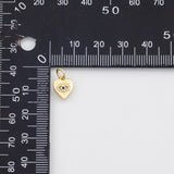 18K Gold PVD Heart Charm 9x8mm Charm s White Gold Charms - Tarnish Resistant