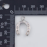 18K Gold PVD Horseshoe Horse Shoe Charm 16x18mm s White Gold Charms - Tarnish Resistant