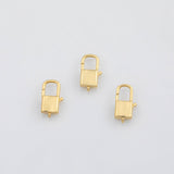 18K Gold PVD Rectangle Carabiner Clasp 14x21mm,, Carabiner Lock Connector,Spring Push Gate Finding Bracelet - Tarnish Resistant
