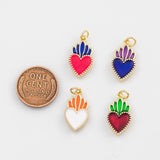 18K Gold PVD Sacred heart Charm Selection - Tarnish Resistant