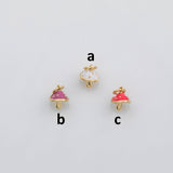 18K Gold PVD Mushroom charm enamel s Charms - Tarnish Resistant