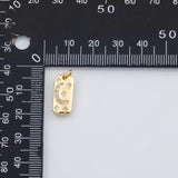 18K Gold PVD Moon sun star rectangle charm - Tarnish Resistant